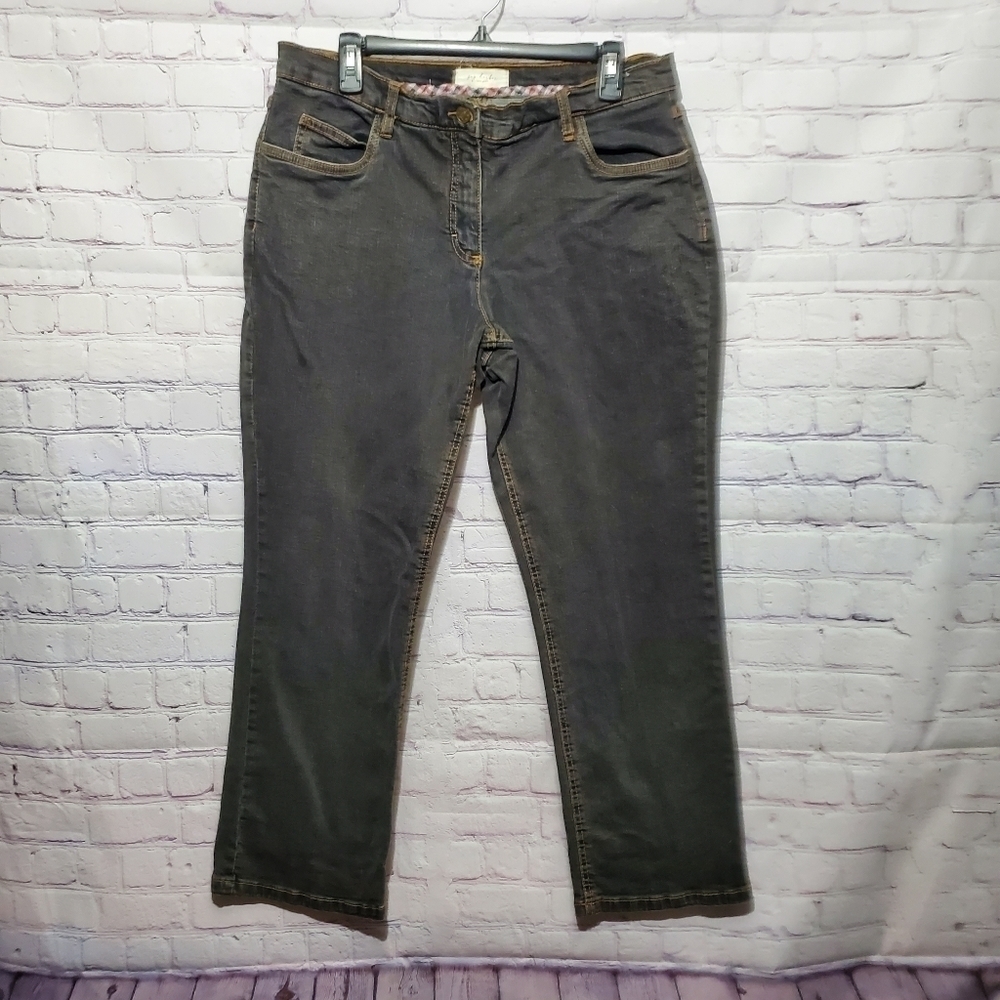 SAG HARBOR JEAN COMPANY WOMEN'S STRAIGHT LEG STRETCH MID RISE